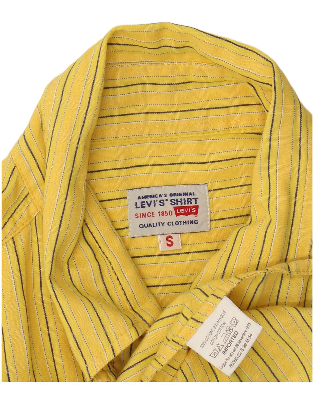 Camicia Levi's Uomo Piccola in cotone a righe gialle