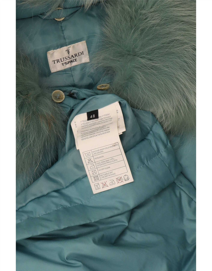 Piumino Donna Trussardi IT 48 XL Turchese Poliestere