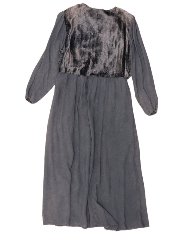 STELLA MODA Abito lungo da donna a maniche lunghe UK 12 Grigio medio