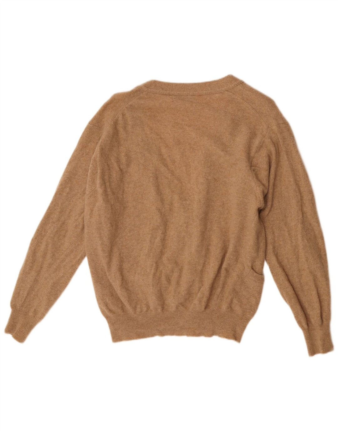 Maglione cardigan da donna Benetton UK 16 Lana d'agnello marrone grande