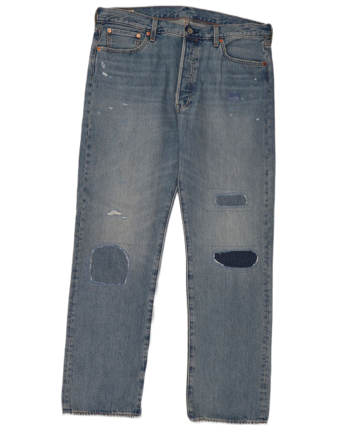 Levi's Uomo 501 Jeans dritti W36 L32 Cotone patchwork blu