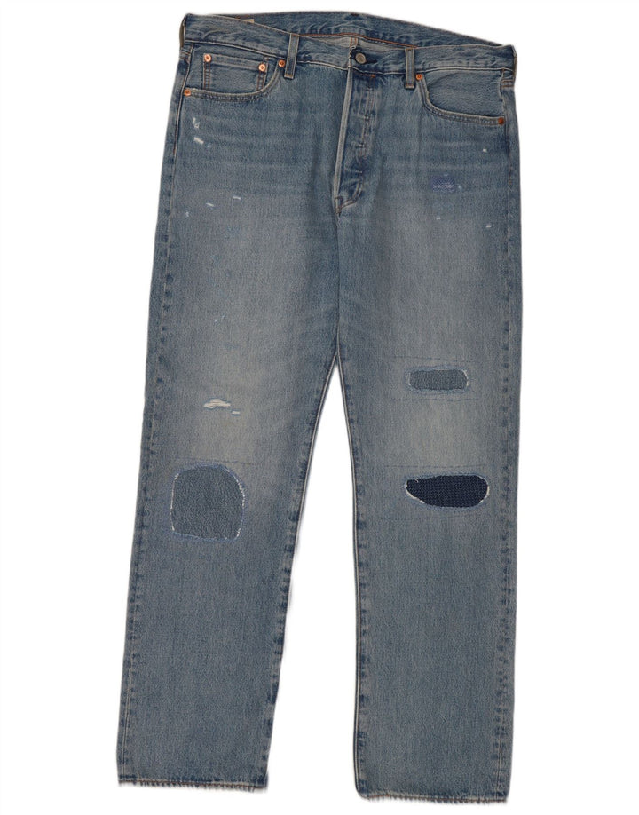 Levi's Uomo 501 Jeans dritti W36 L32 Cotone patchwork blu