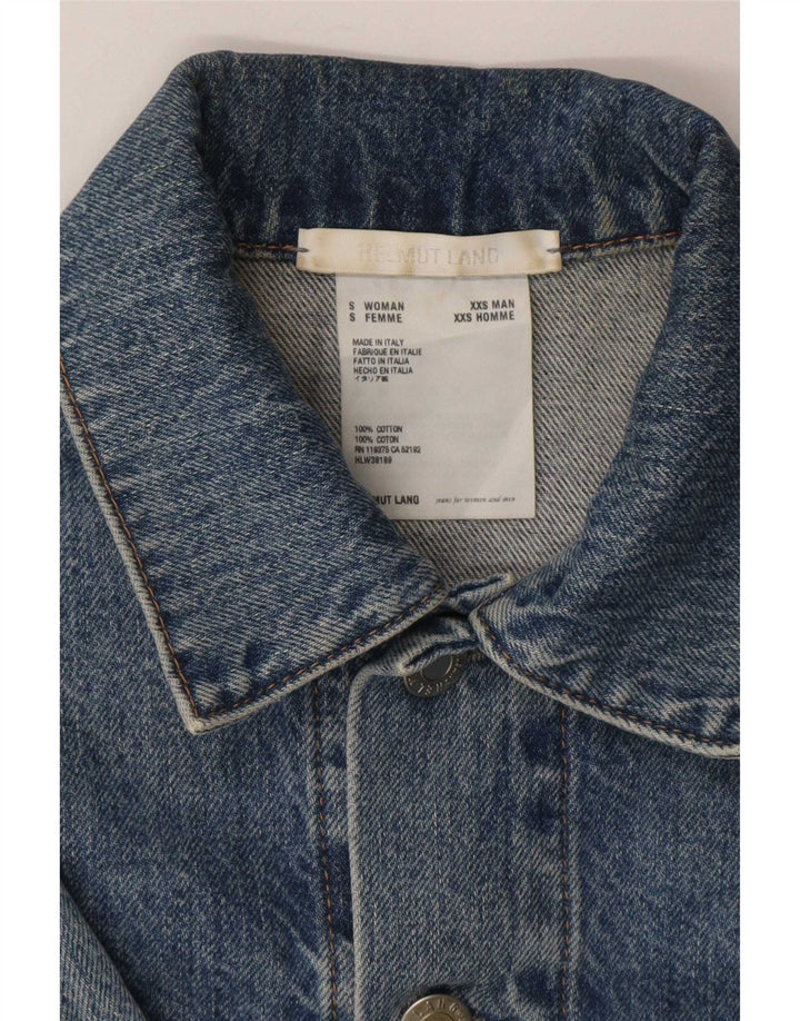 Giacca di jeans da donna Helmut Lang UK 8 piccola in cotone blu