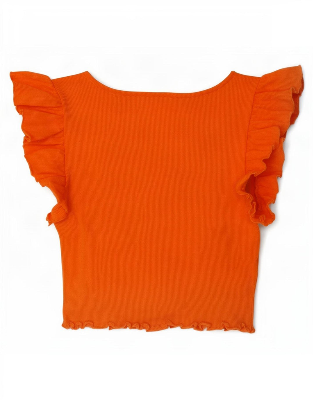 Top corto da donna Zara UK 10 piccolo in cotone arancione