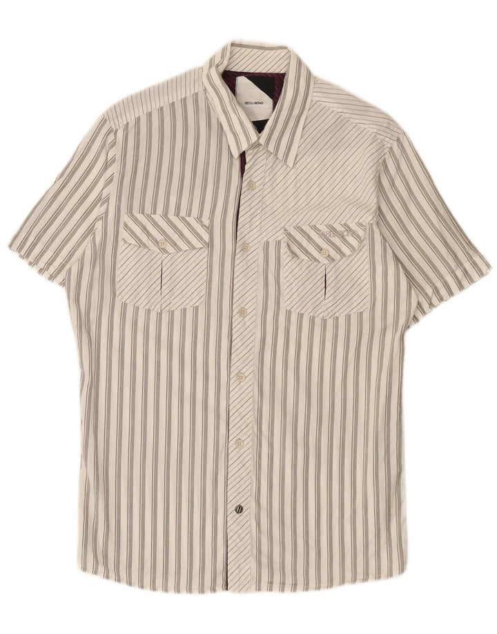 Camicia a maniche corte da uomo Billabong piccola in cotone a righe bianche