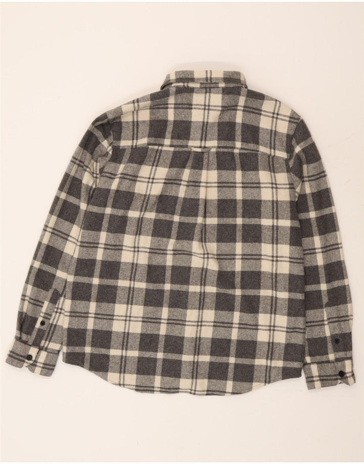 Camicia overshirt da uomo Farah, lana grande a quadri grigi