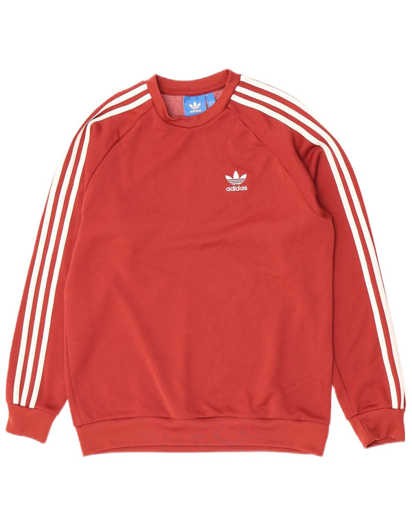Felpa da uomo Adidas maglione maglione rosso medio in poliestere