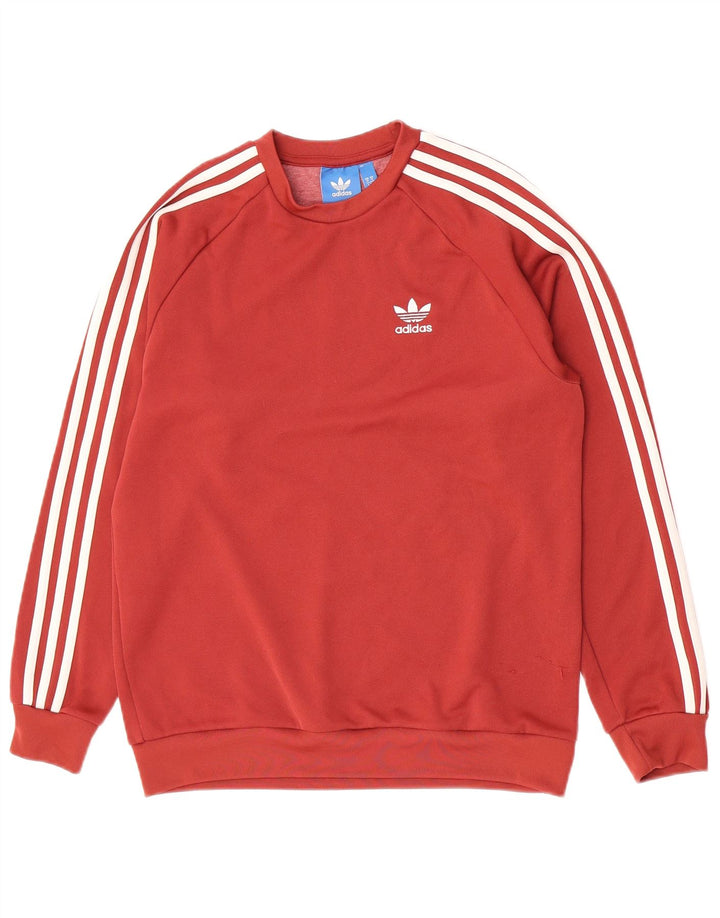 Felpa da uomo Adidas maglione maglione rosso medio in poliestere