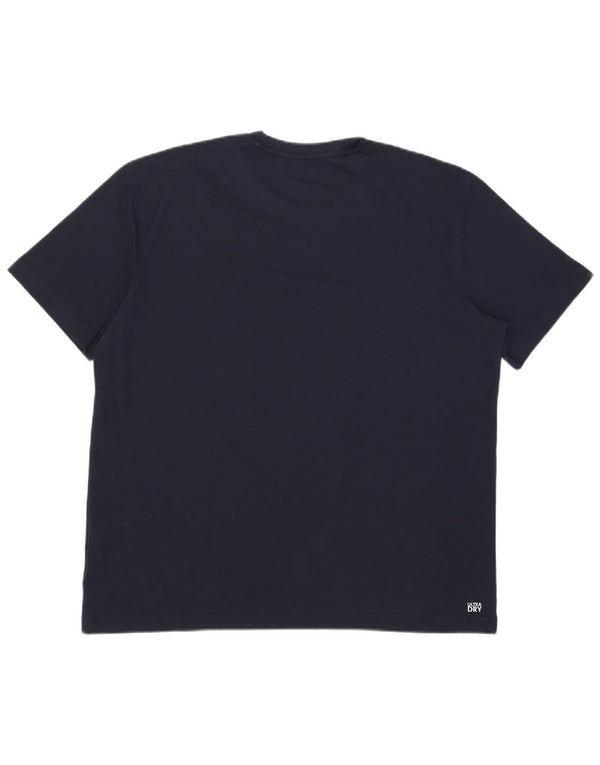 T-shirt da uomo Lacoste taglia 6 XL in cotone blu navy
