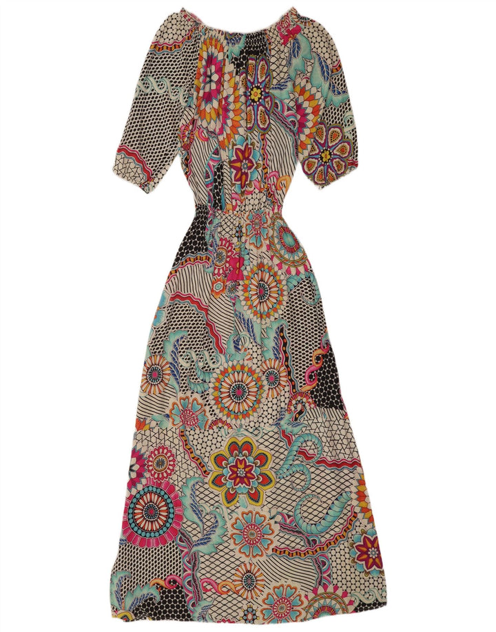 Desigual Abito lungo da donna con maniche a 3/4 EU 40 Medio Floreale multicolore