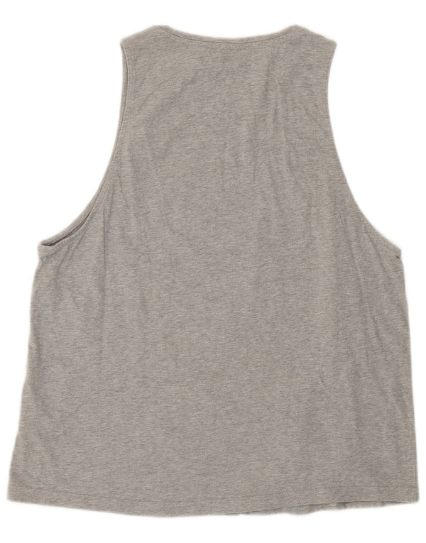 Canottiera grafica da donna Adidas UK 16/18 Large Grey Cotton Sports