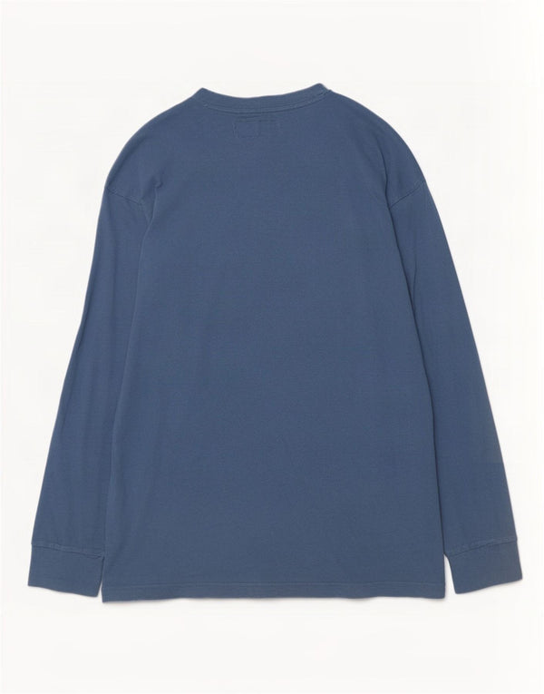 Abercrombie & Fitch Top grafico da uomo a maniche lunghe XL in cotone blu