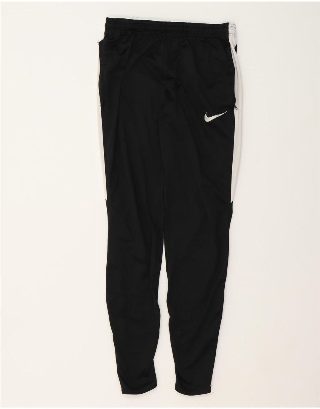 NIKE Womens Dri Fit Tracksuit Trousers UK 12 Medium Black Colourblock Vintage Nike and Second-Hand Nike from Messina Hembry 