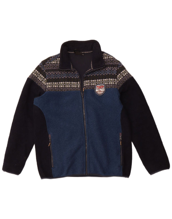 Giacca in pile da uomo CMP EU 54 2XL Poliestere color block blu