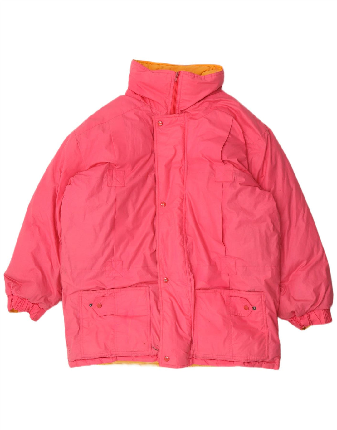 Cappotto imbottito con cappuccio vintage da uomo UK 42 XL poliestere rosa