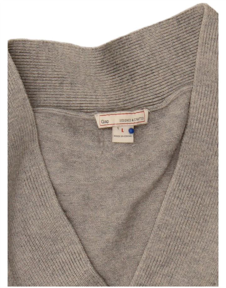 Gap Maglione da donna oversize con scollo a V UK 16 Grande grigio screziato