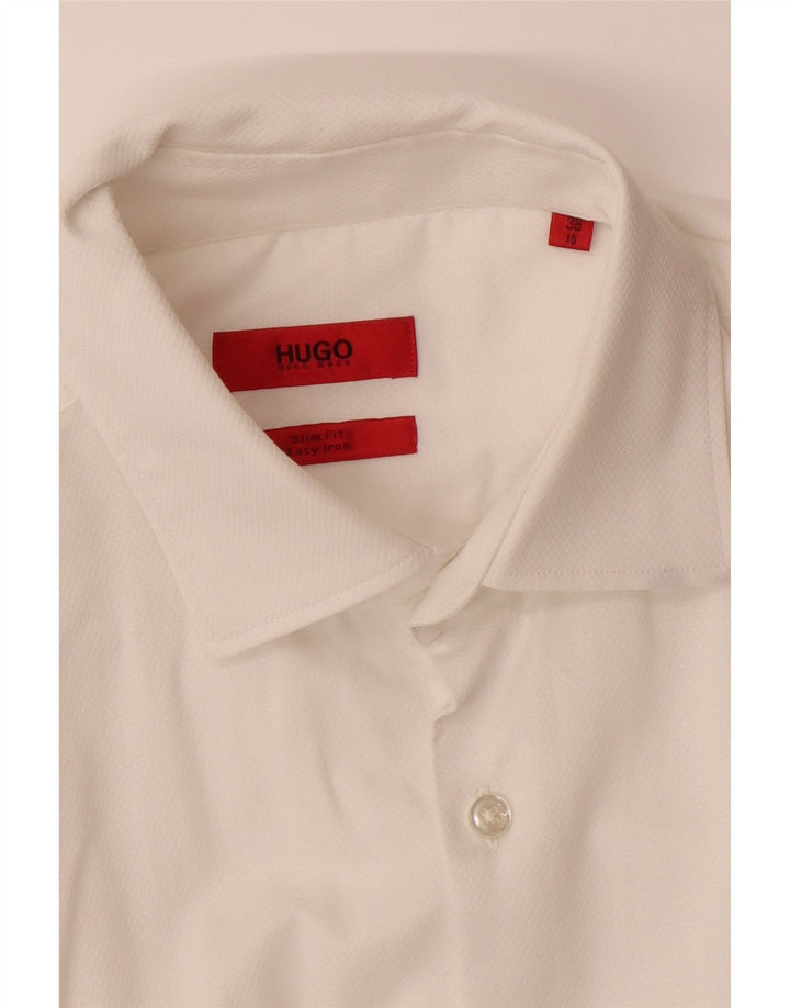 Camicia slim fit da uomo HUGO BOSS taglia 38 15 medio bianco
