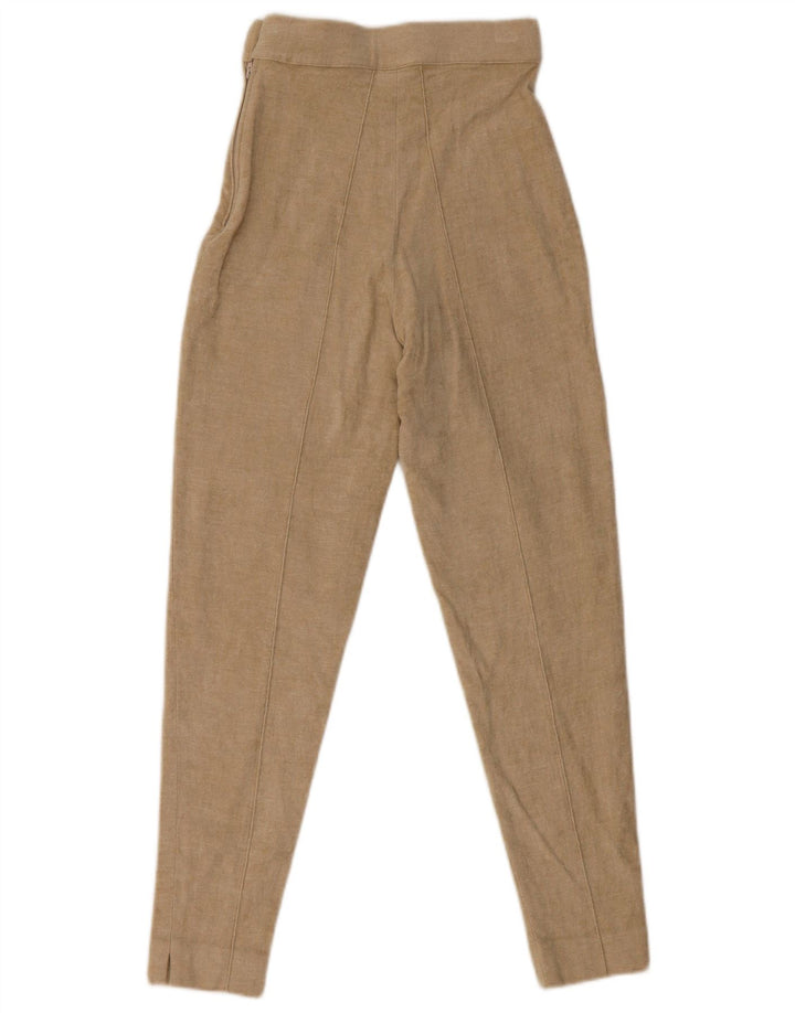 MONNALISA Pantaloni da Abito a Vita Alta da Donna IT 41 Medio W24 L26 Beige