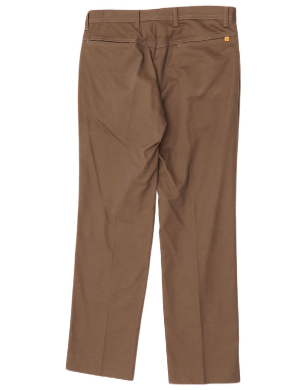 Pantaloni casual dritti da uomo Farah W34 L31 in cotone marrone
