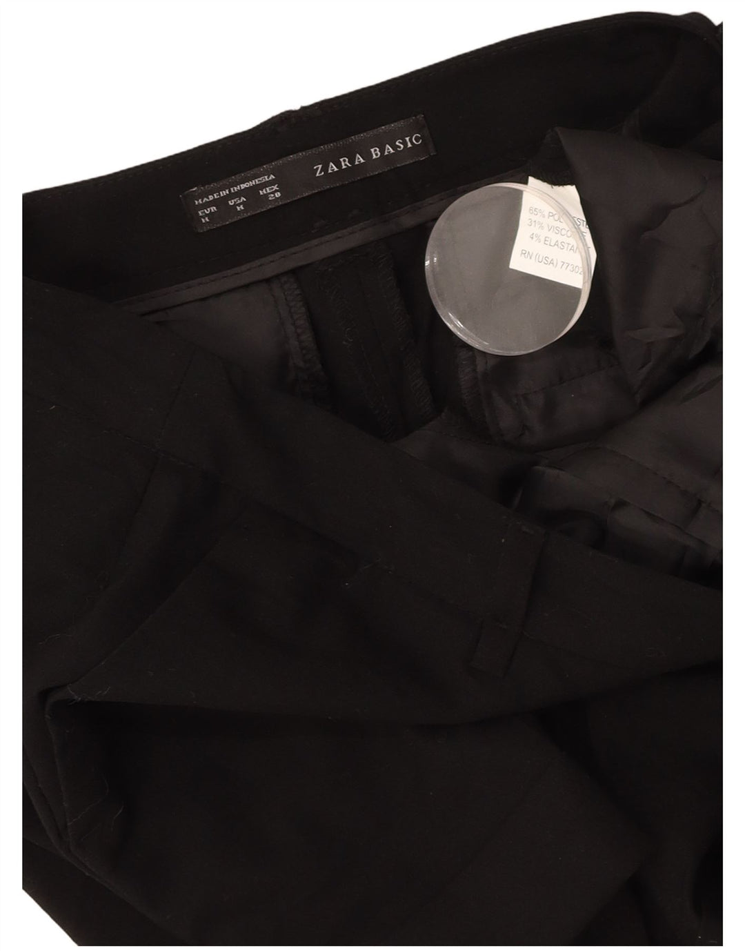 Pantaloncini chino da donna ZARA medi W28 poliestere nero