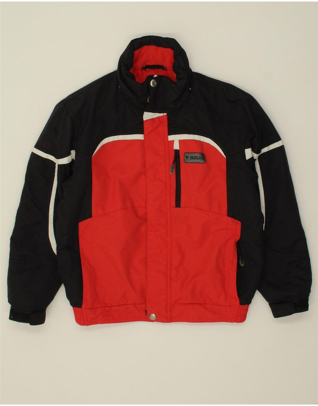 BRUGI Boys Windbreaker Jacket 11-12 Years Red Colourblock Polyamide Vintage Brugi and Second-Hand Brugi from Messina Hembry 