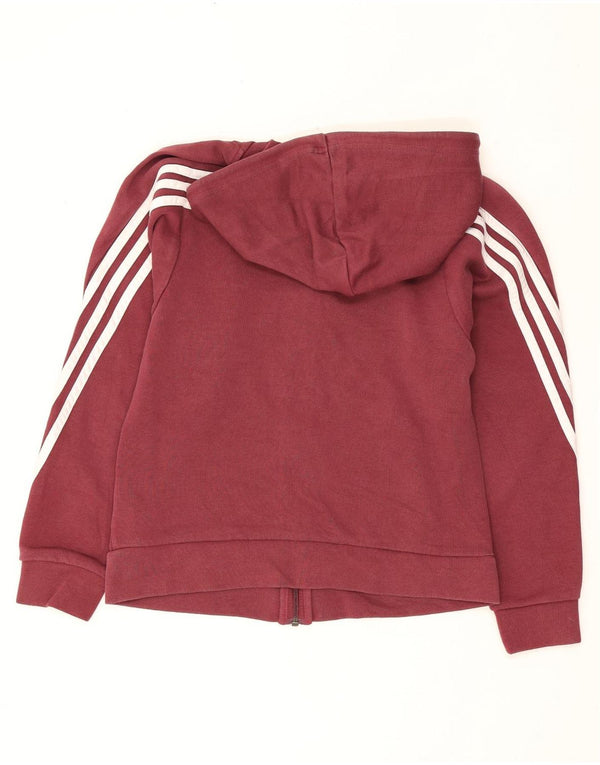 Felpa con cappuccio e zip da donna Adidas UK 4/6 XS Borgogna Cotone