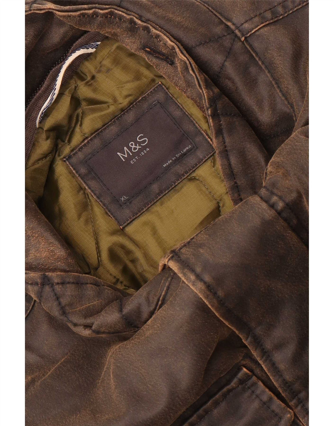 Giacca da uomo in cotone cerato Marks & Spencer UK 42 XL Marrone