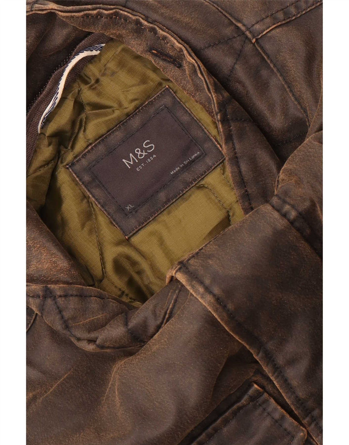 Giacca da uomo in cotone cerato Marks & Spencer UK 42 XL Marrone