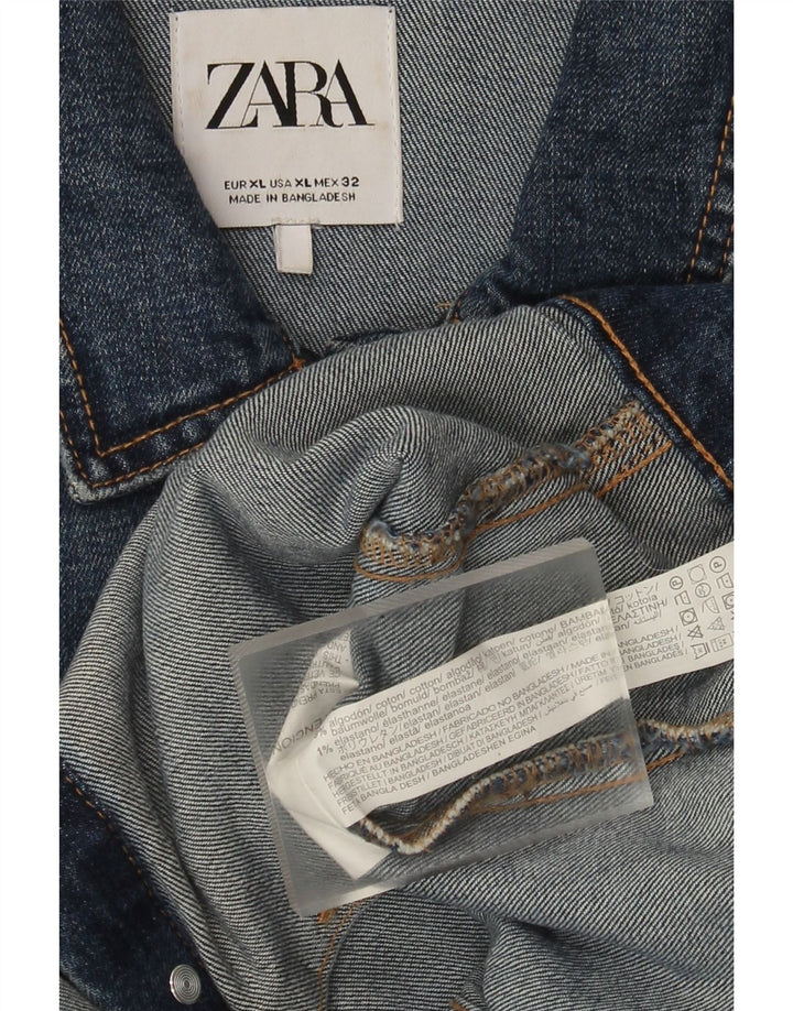 Giacca in denim da donna Zara UK 18 XL cotone blu