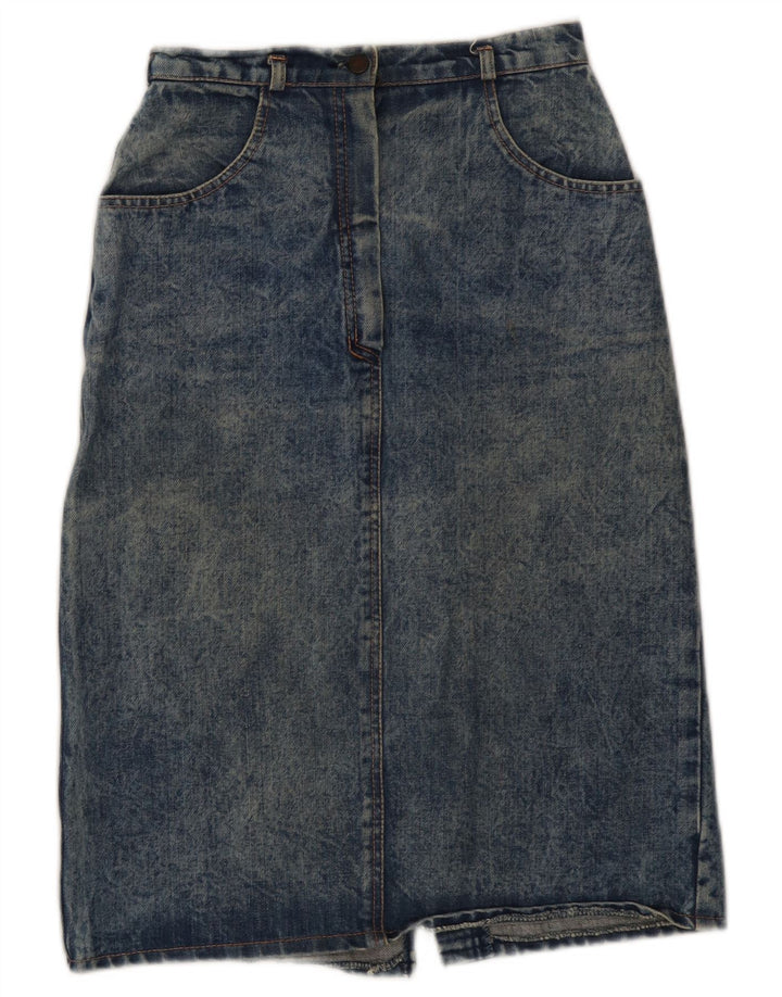 Gonna di jeans vintage da donna W26 piccola blu