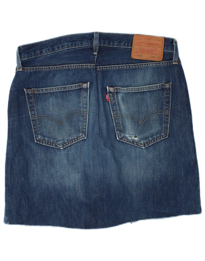LEVI'S Gonna in denim 501 da donna W32 grande in cotone blu