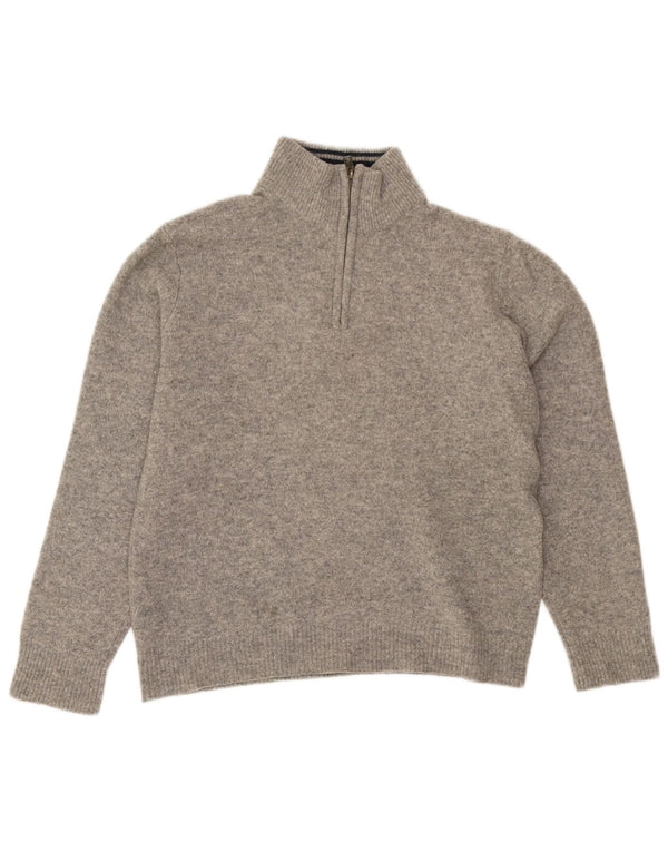 Boden Maglione da donna con zip e collo UK 14 Lana screziata grigio medio