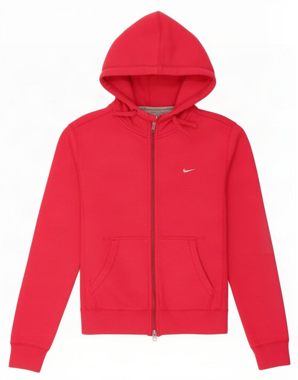 Felpa con cappuccio e zip da donna Nike UK 12/14 Cotone rosa medio