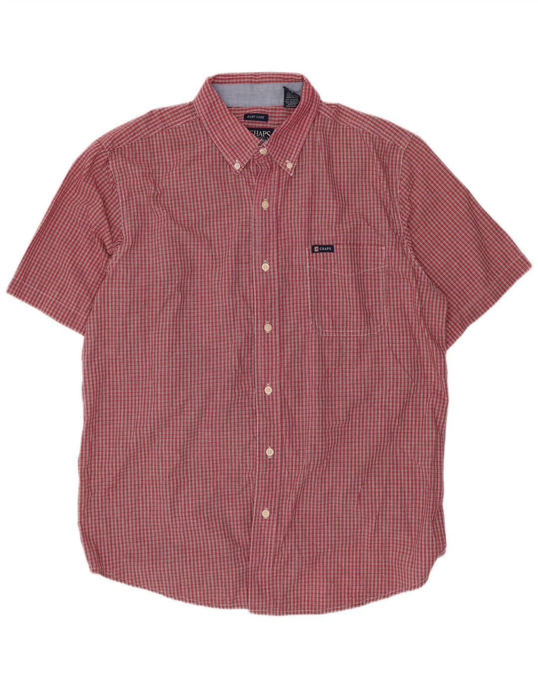 Camicia a maniche corte da uomo Chaps grande in cotone a quadretti rossi