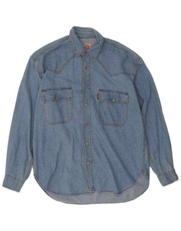 Camicia Denim Uomo Casucci Cotone Blu Medio