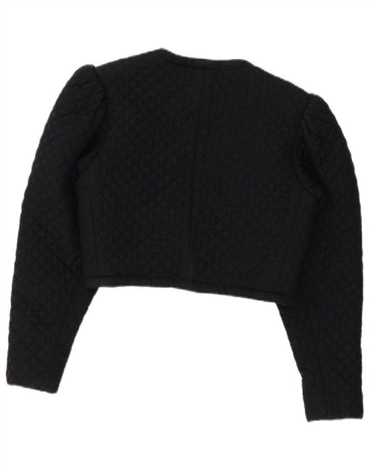 Giacca Bolero corta da donna vintage UK 8 piccola nera