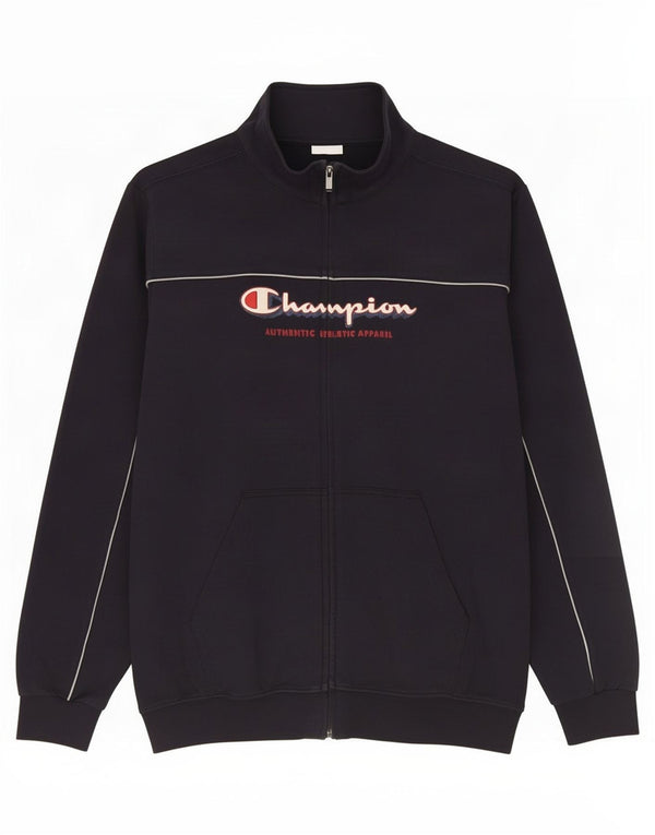 Giacca da tuta grafica Champion da ragazzo 13-14 anni XL in cotone blu navy
