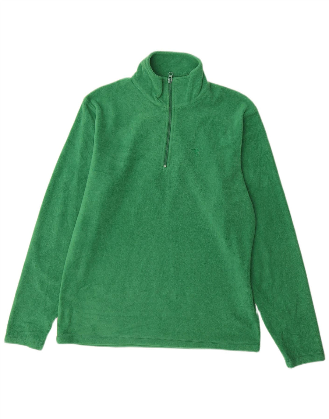 Maglione in pile da uomo Diadora con zip e collo in poliestere verde medio
