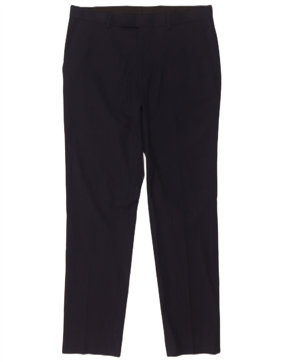 Pantaloni da abito slim fit da uomo Marks & Spencer W32 L31 poliestere blu navy