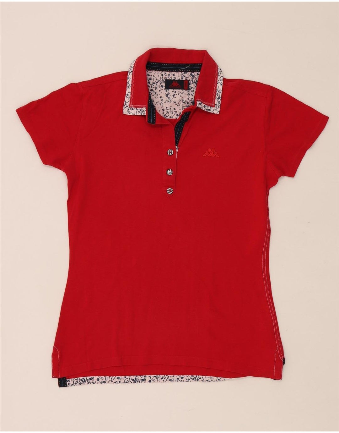 Polo Kappa da donna UK 14 grande rossa in cotone