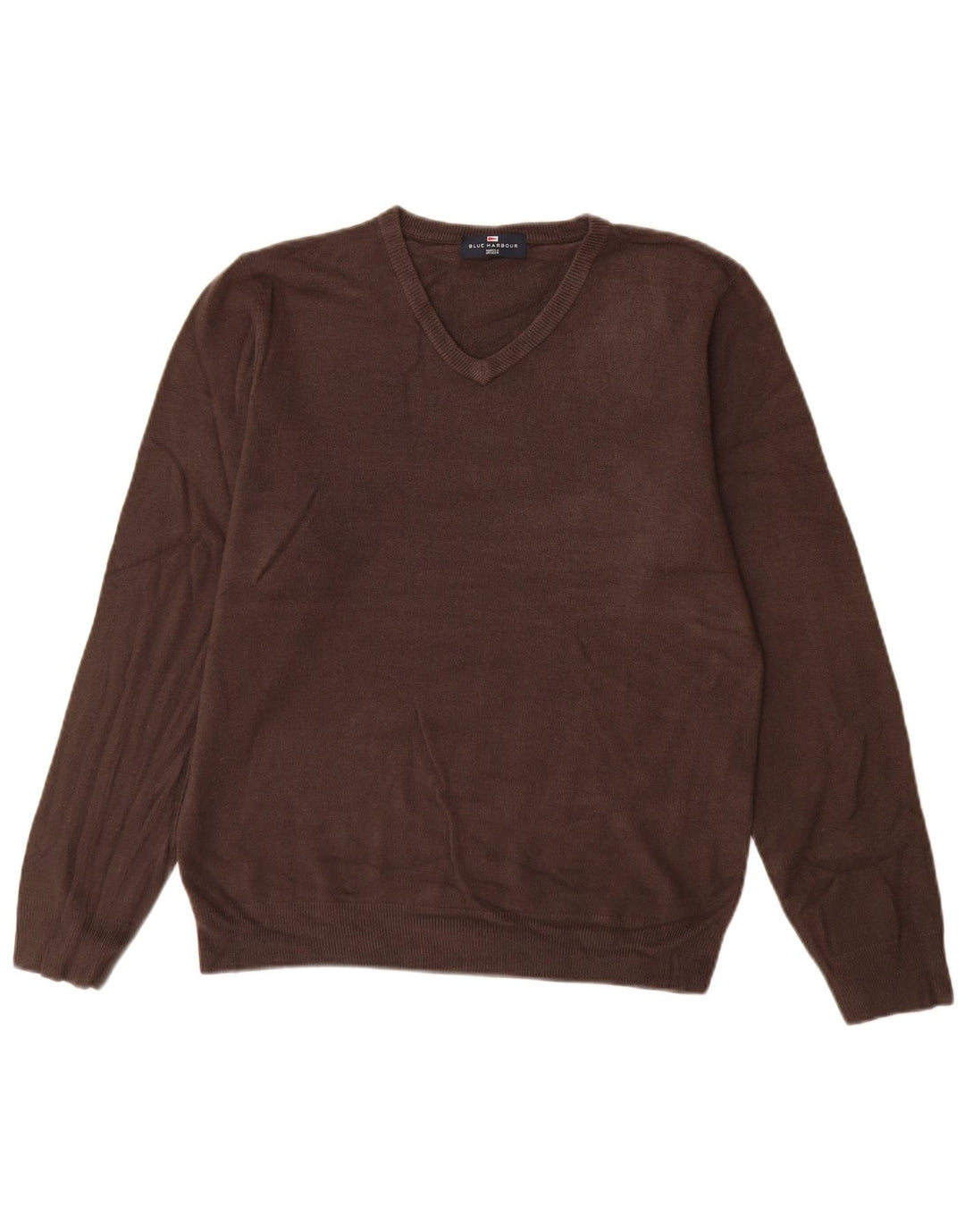 Maglione da uomo con scollo a V blu Harbour Marks & Spencer in acrilico grigio medio