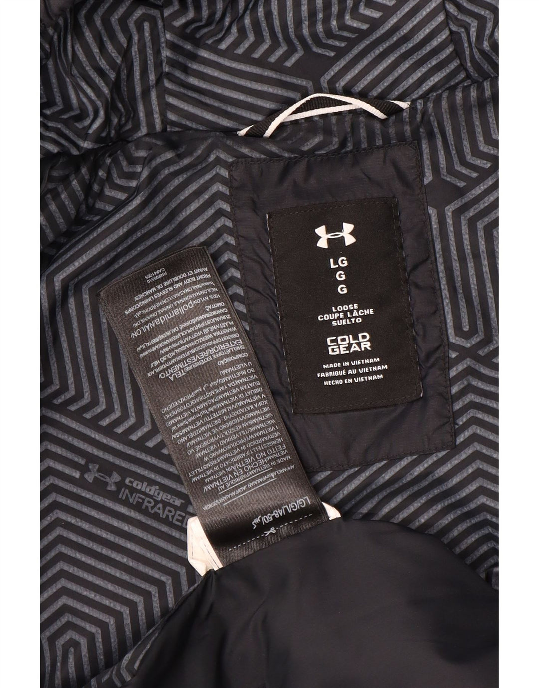 Giacca imbottita con cappuccio Under Armour da donna Cold Gear UK 16 grande nylon nero