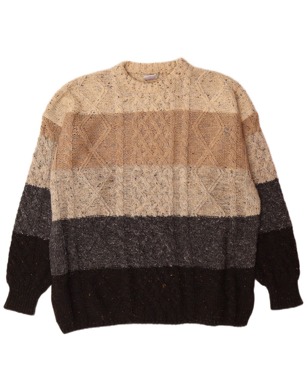 Maglione maglione girocollo da uomo NEW FAST 2XL multicolore a blocchi di colore