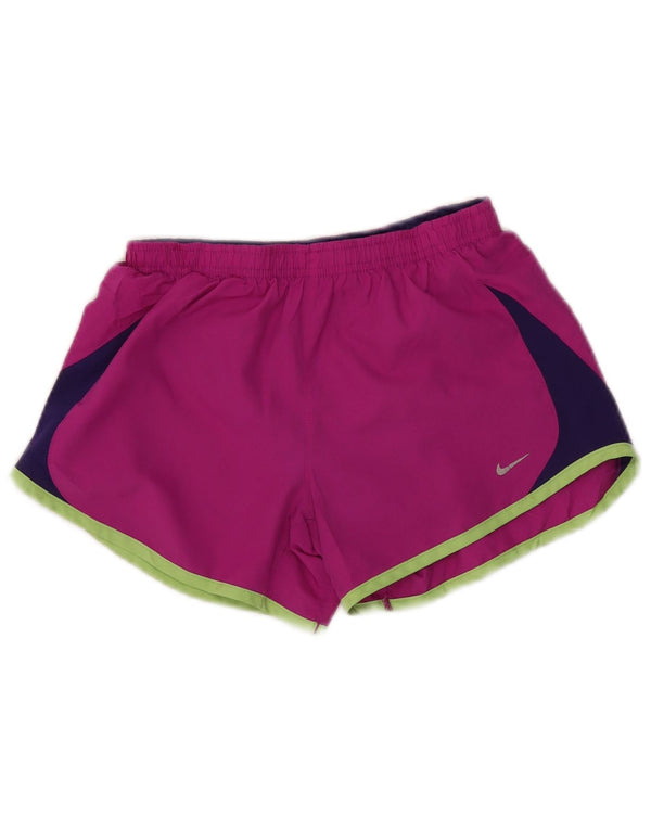 Pantaloncini sportivi Nike da donna UK 12 poliestere color block rosa medio