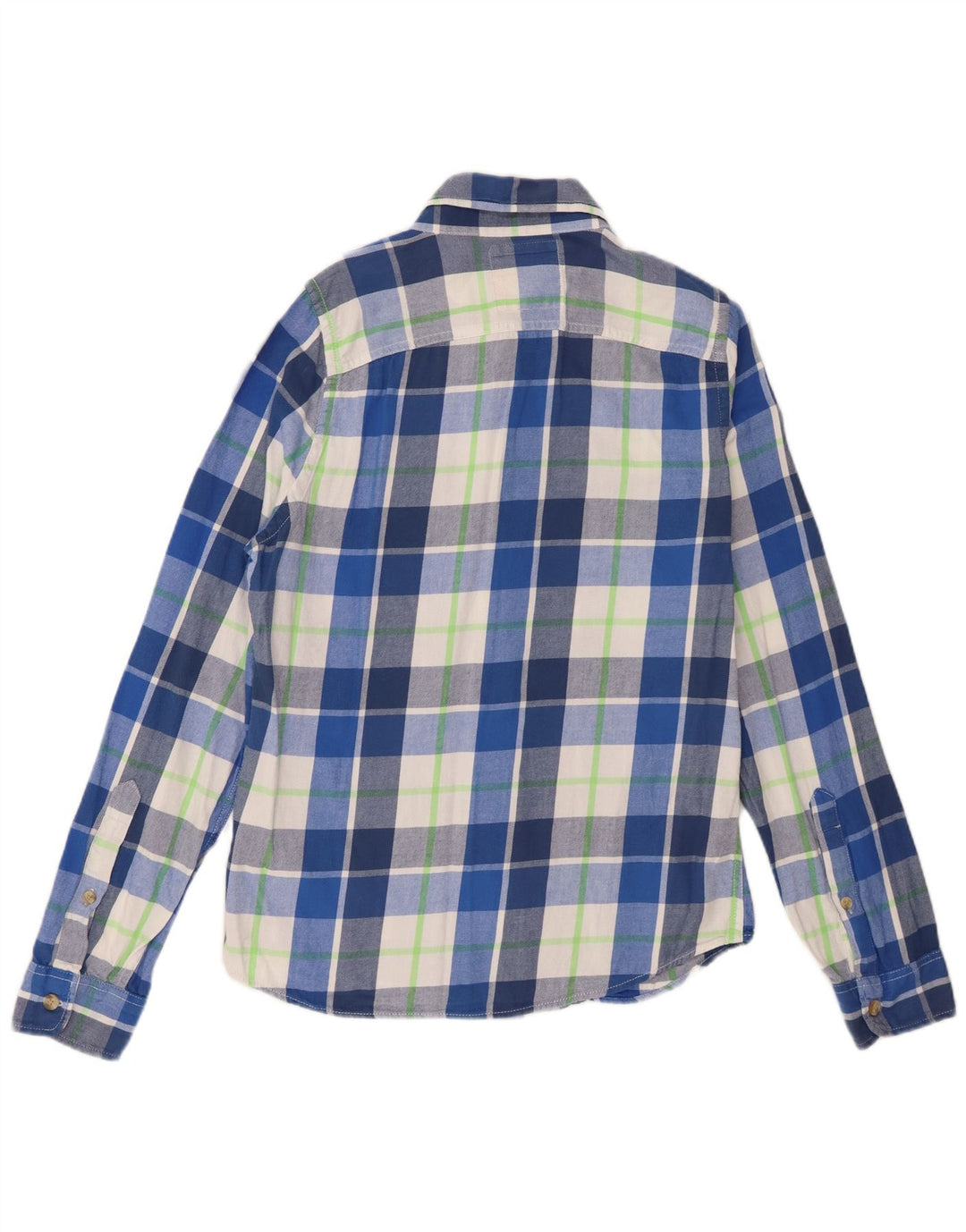 Camicia Hollister da uomo in flanella di cotone a quadri blu medio