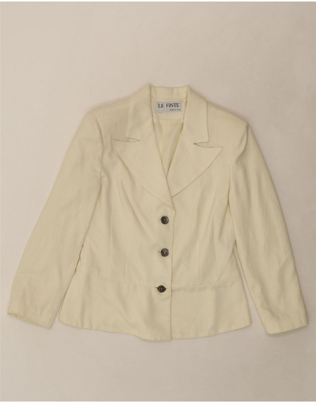 VINTAGE Womens 3 Button 2 Piece Skirt Set IT 44 Medium W28  Off White Vintage Vintage and Second-Hand Vintage from Messina Hembry 