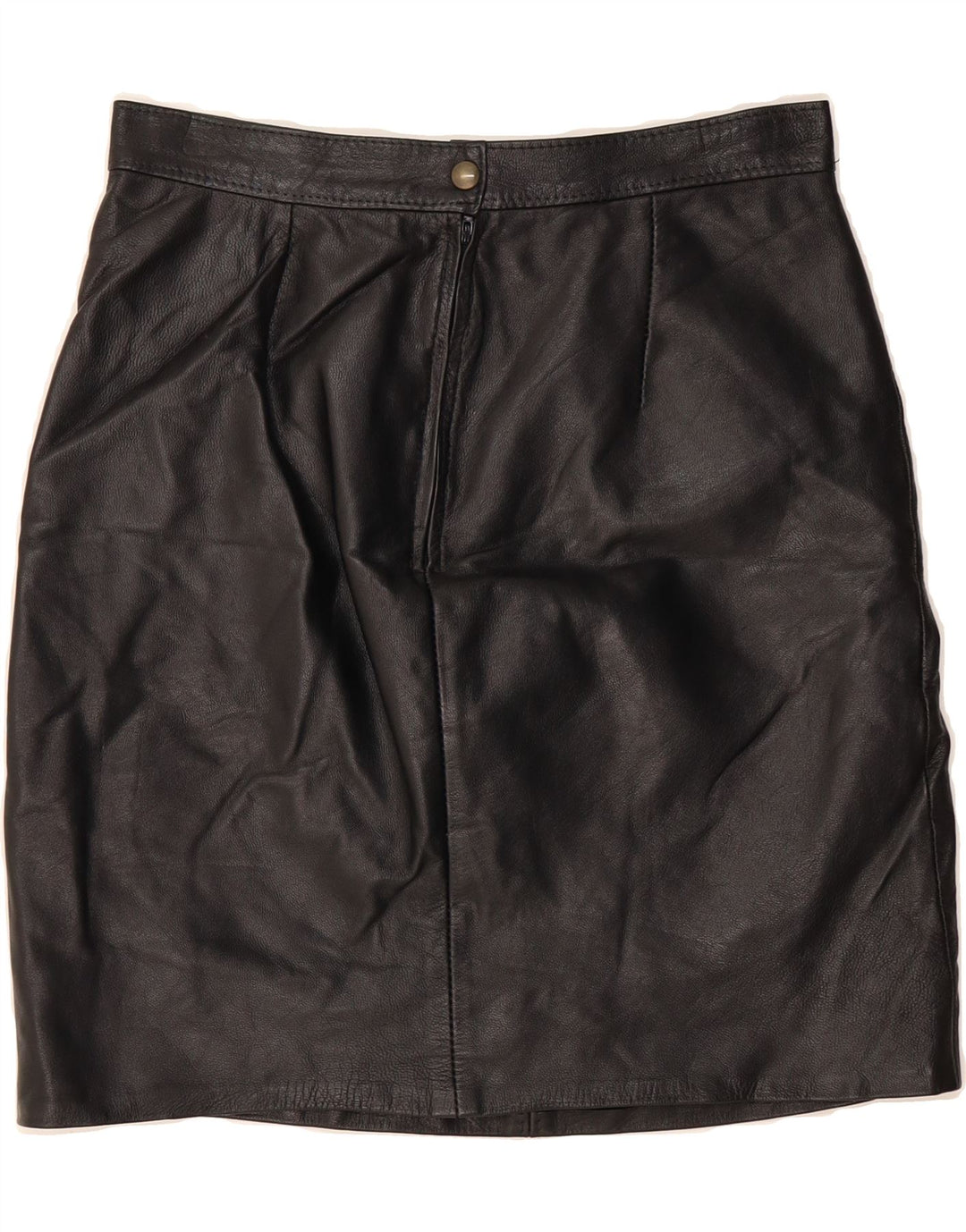 VINTAGE Womens Leather Skirt W28 Medium Black Vintage Vintage and Second-Hand Vintage from Messina Hembry 