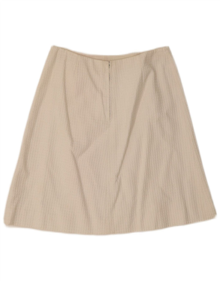 Gonna a trapezio da donna vintage IT 46 grande W28 bianca