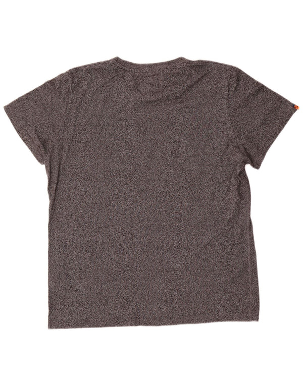 T-shirt grafica da uomo Superdry Top 2XL cotone chiazzato grigio