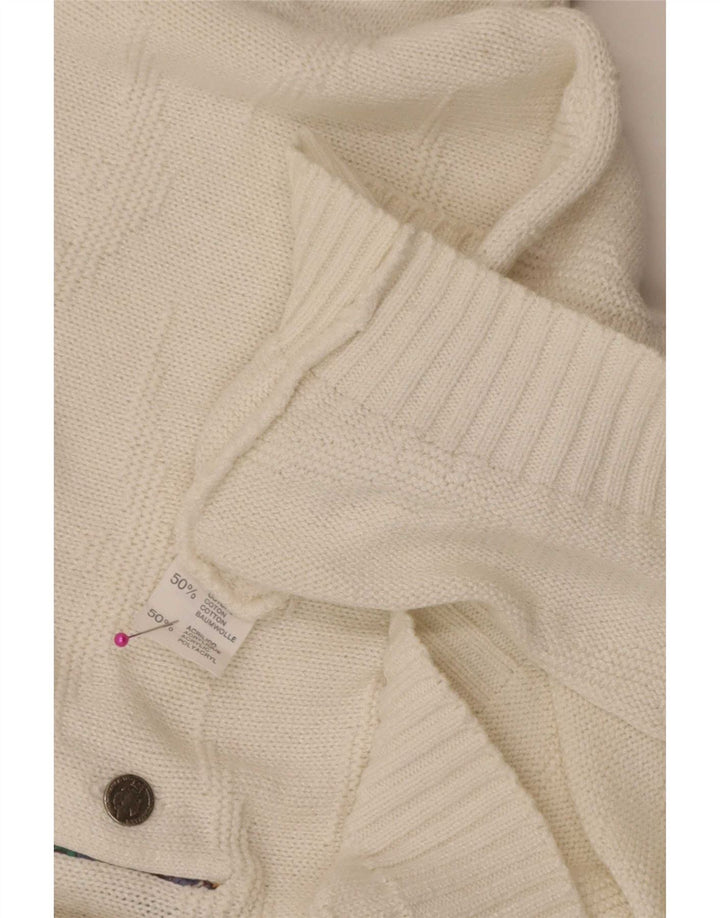 Maglione vintage da uomo con collo alto bianco medio